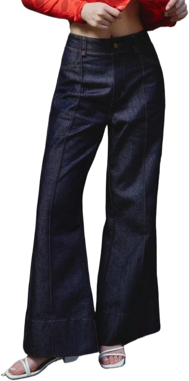 Джинсы, завышенная талия, темная стирка