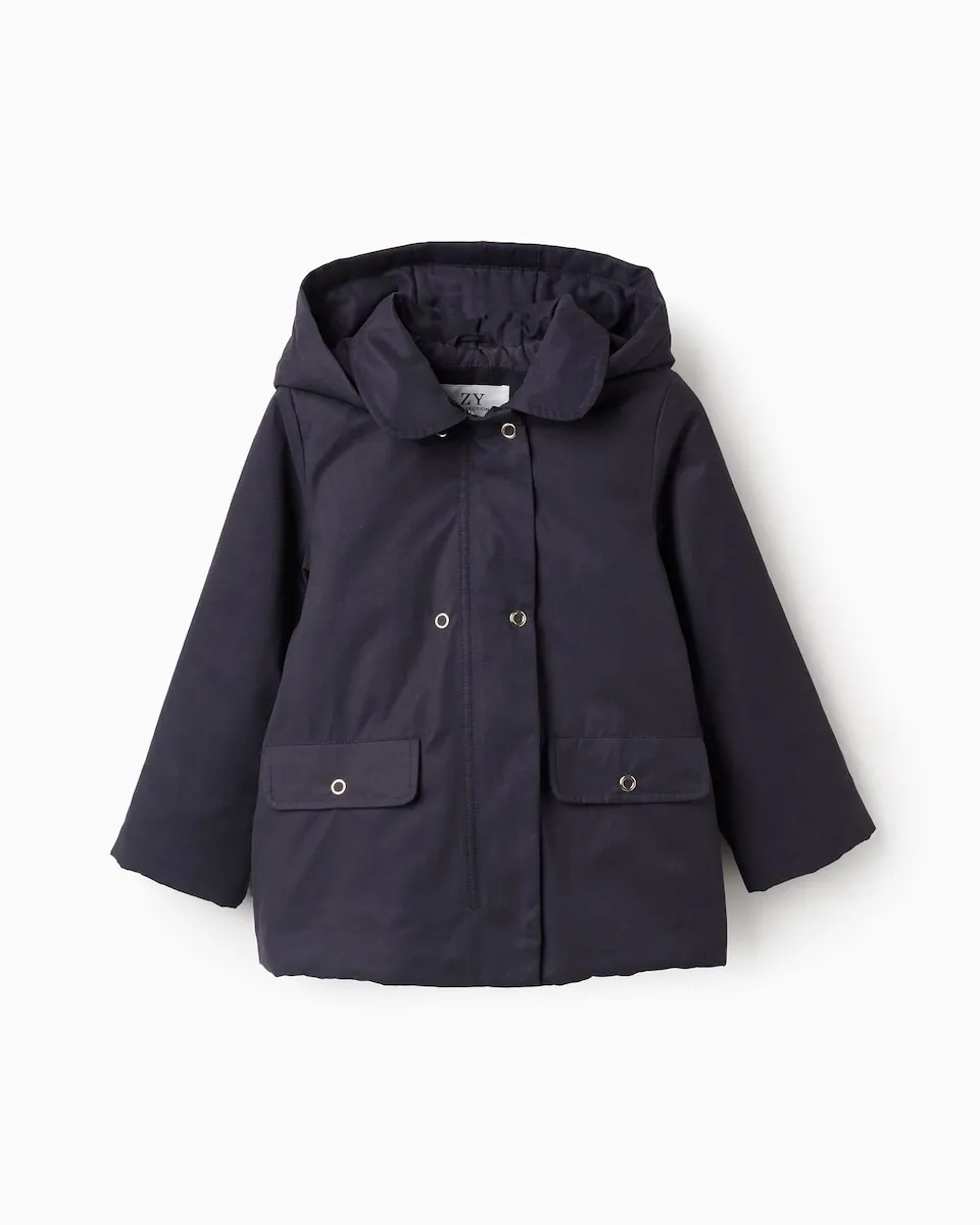 

Детская куртка с капюшоном на подкладке Zippy, темно-синий