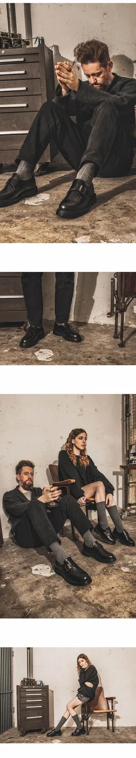 Мужские монки New Liz Monk Strap N677, чёрные, от Bsqt By Classy — фото 4