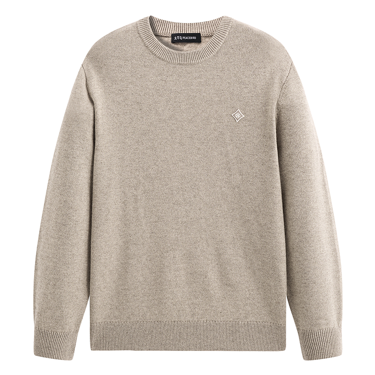 

Свитер мужской с круглой горловиной Moderate Others PEACEBIRD MEN, oat серый, batch 1