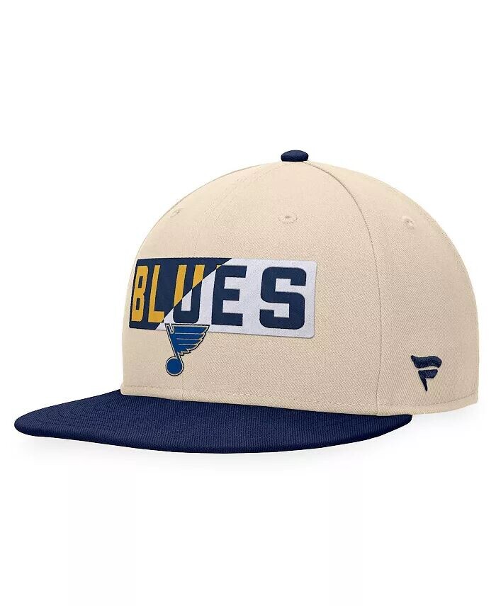 

Мужская кремовая/темно-синяя шляпа St. Louis Blues Goalaso Snapback Fanatics, белый