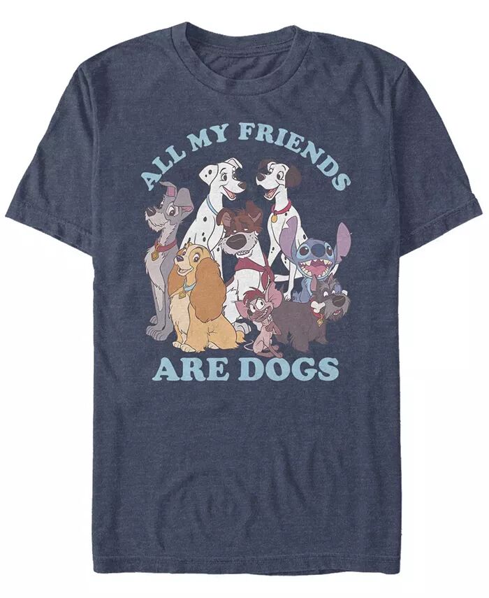 

Мужская футболка с коротким рукавом Disney Multi Franchise Dog Friends Fifth Sun, синий