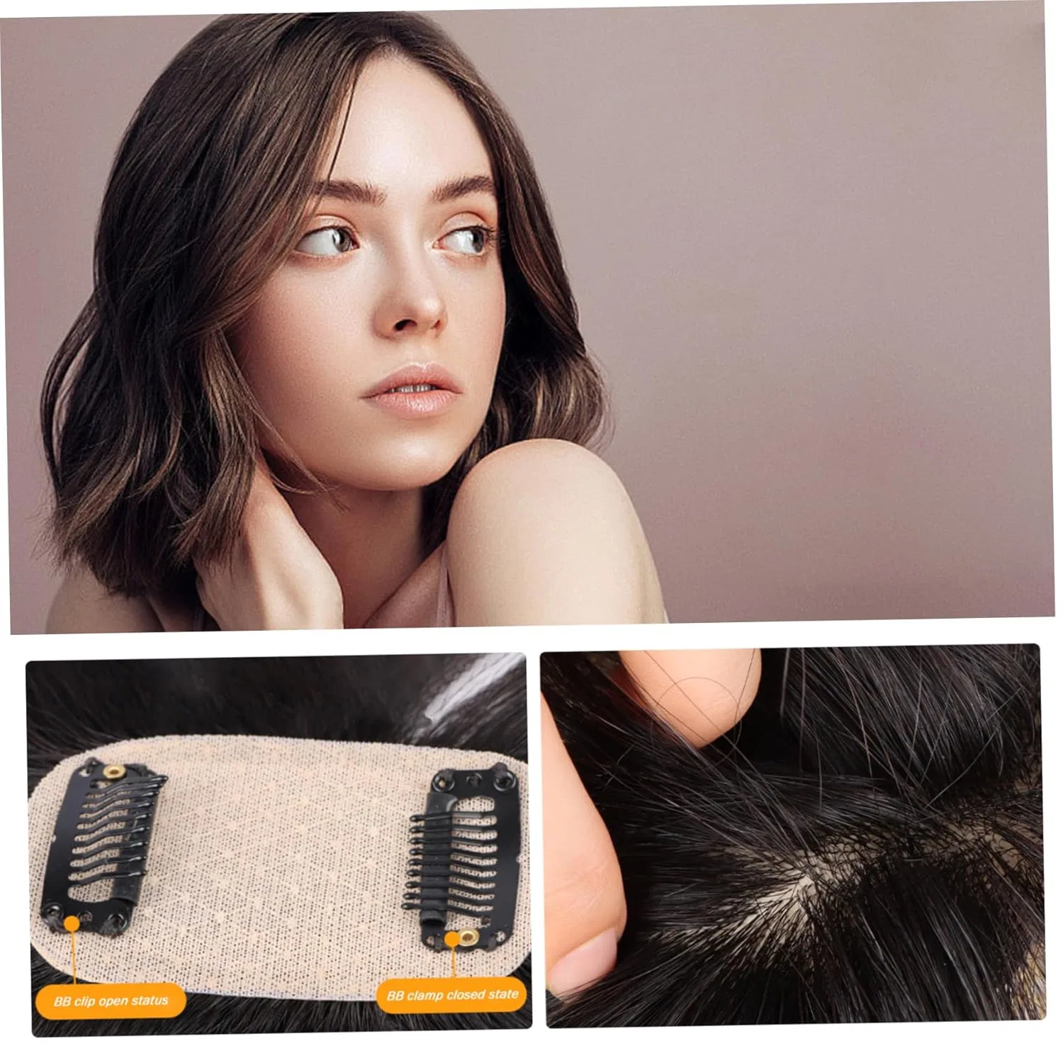 Женский накладной шиньон «Hair Topper» с шелковой основой Generic, Natural Black — фото 2