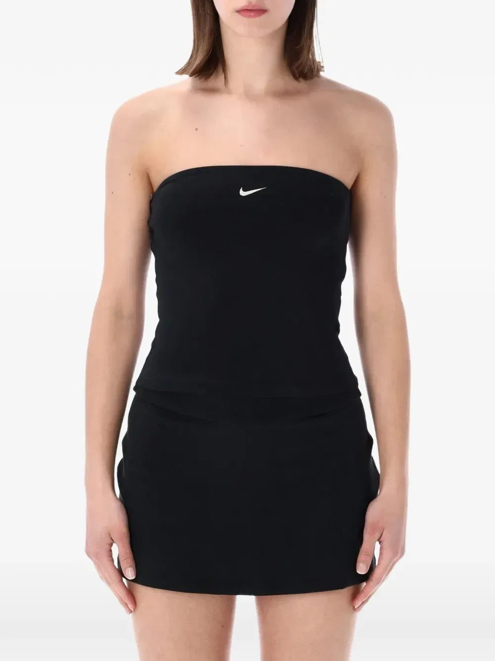 Топ-бандо с вышитым логотипом Swoosh Nike, черный