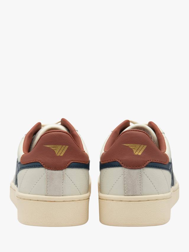 Классические кроссовки из контактной кожи на шнуровке Gola, цвет Off White/Navy/Rust — фото 4