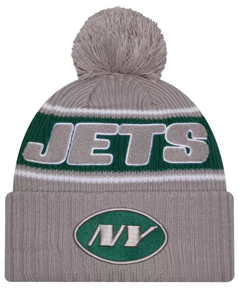 

Серая вязаная шапка New Era для взрослых New York Jets Sideline Sport