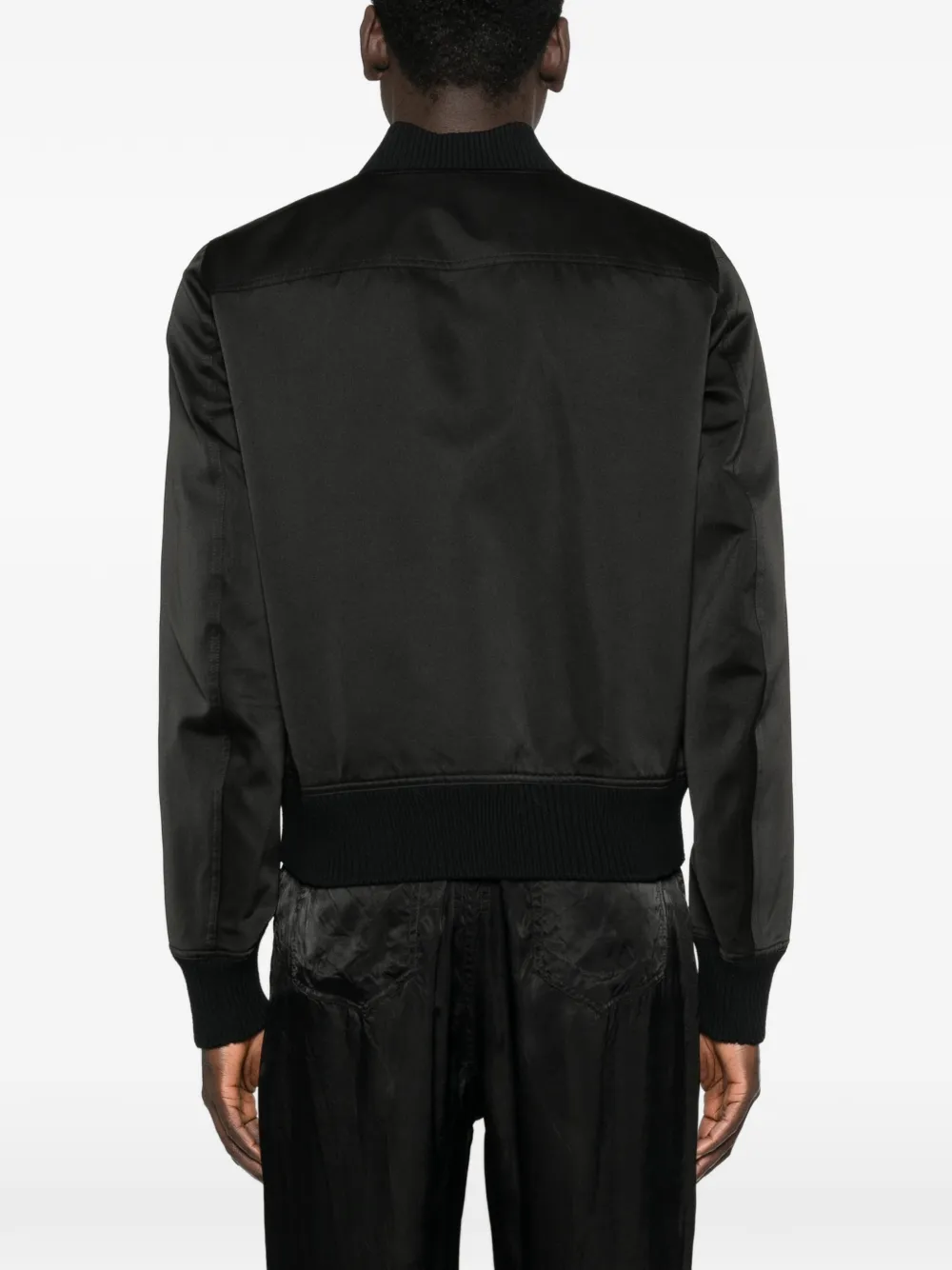 Укороченная бомбер-куртка Heizer Flight на молнии Rick Owens, черный — фото 4