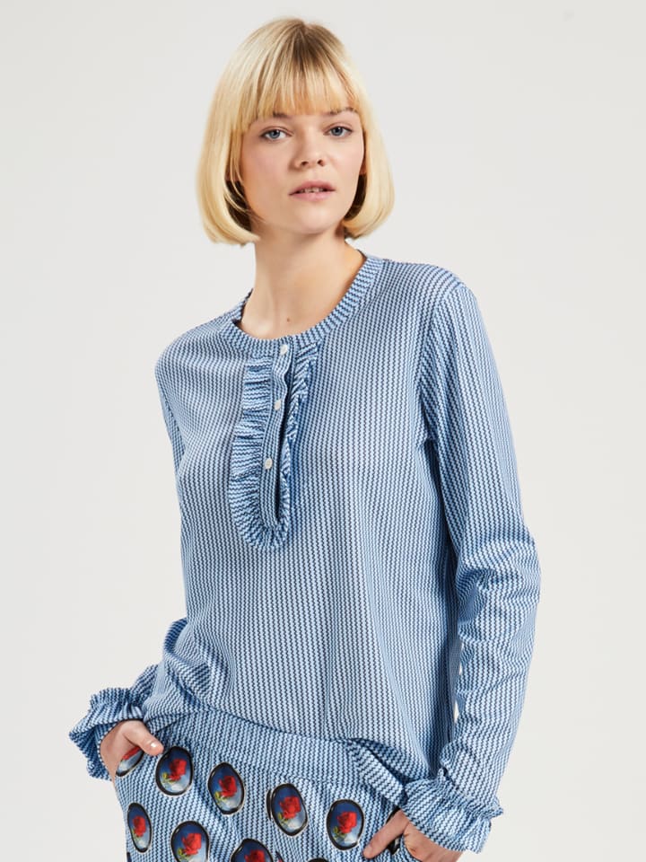 

Лонгслив Calida Longsleeve, цвет Blau/Weiß