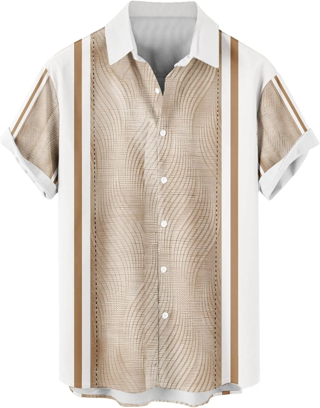 Кубинская рубашка Guayabera для мужчин, короткий рукав, повседневная — фото 4