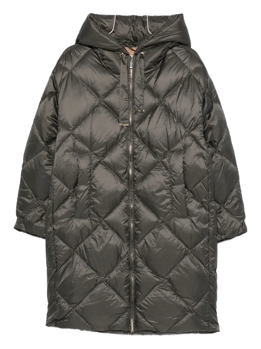 

Стеганое пальто с капюшоном Max Mara, черный