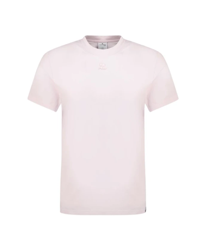 

Прямая футболка Ac хлопок пудра Courrèges, розовый