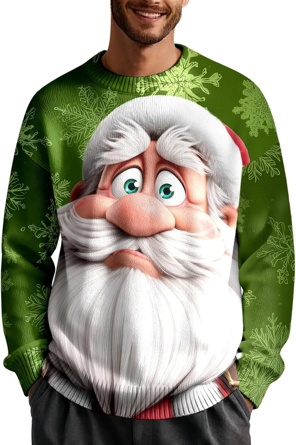 

Мужской свитер с принтом Санты для вечеринок