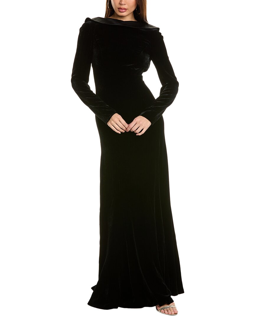 

Платье Alberta Ferretti из бархата и смесового шелка, черный