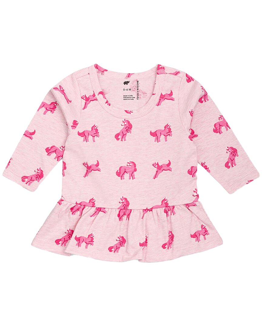 

Monica + Andy футболка с баской, розовый