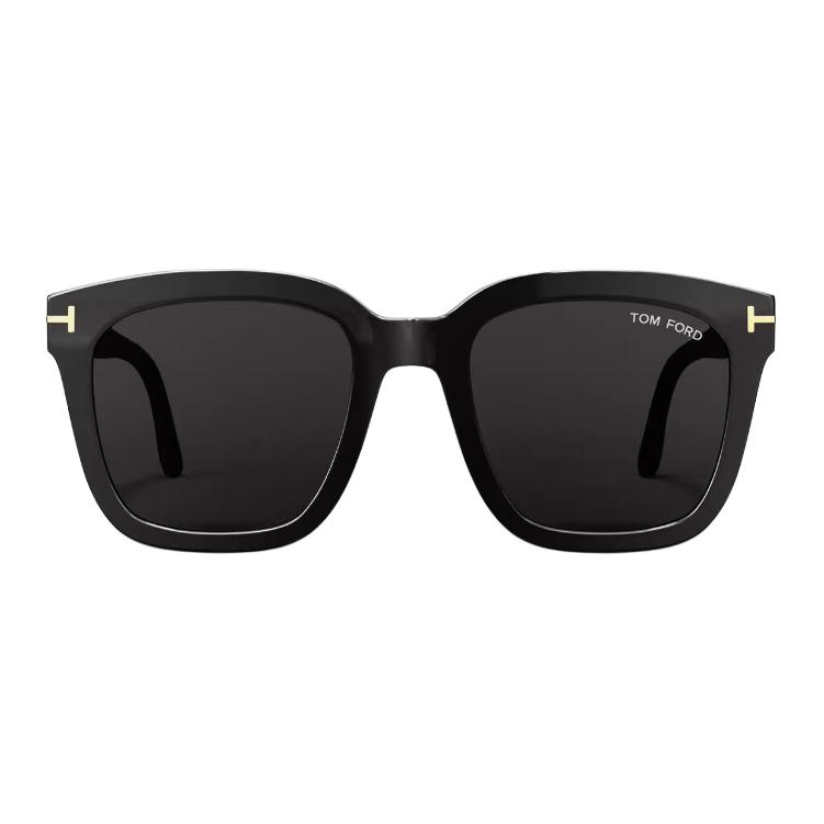 TOM FORD Пластина TF и металлические квадратные солнцезащитные очки унисекс разноцветные, Black — фото 3