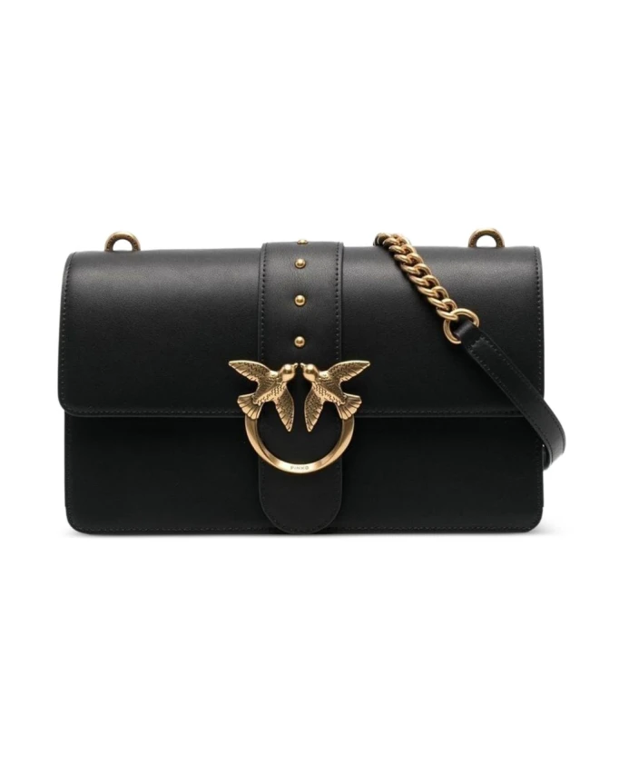 

Черно-Золотая сумка через плечо Pinko, черный