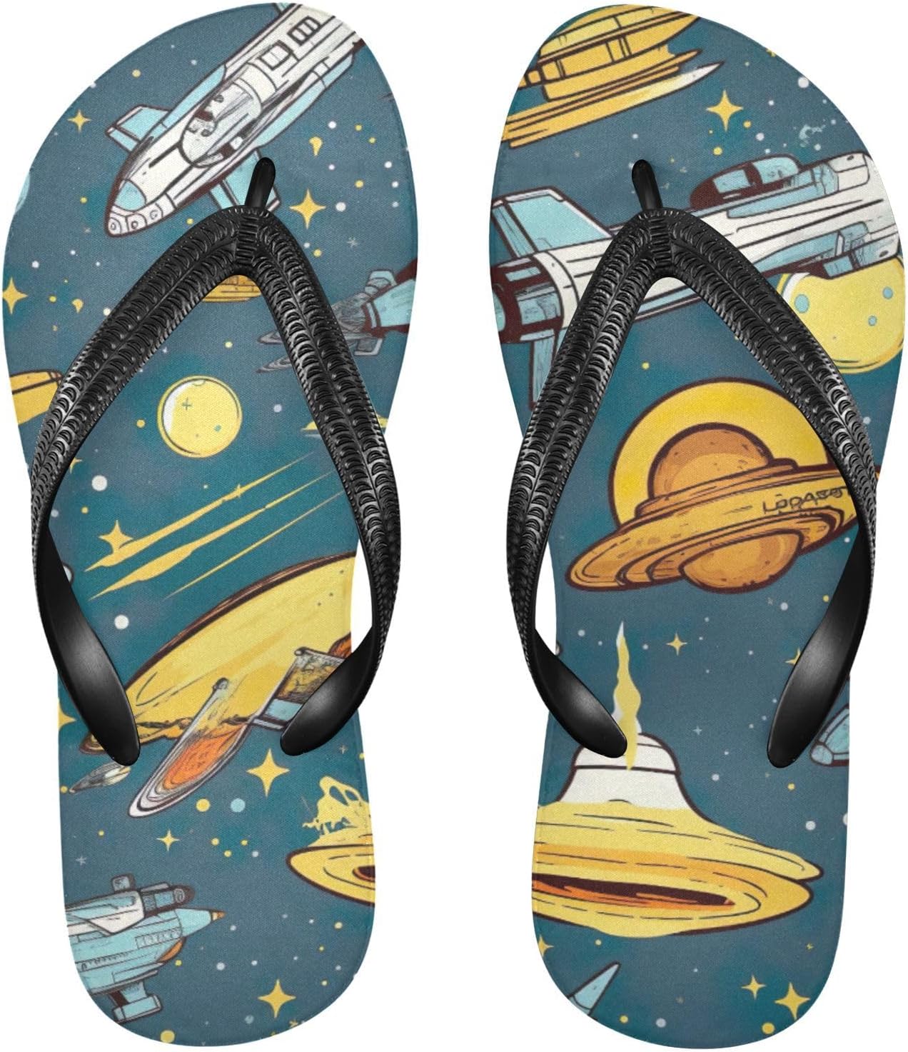 

Пляжные сандалии Space Planet Galaxy Rocket для женщин и мужчин, летние повседневные шлепанцы для душа Kfbe