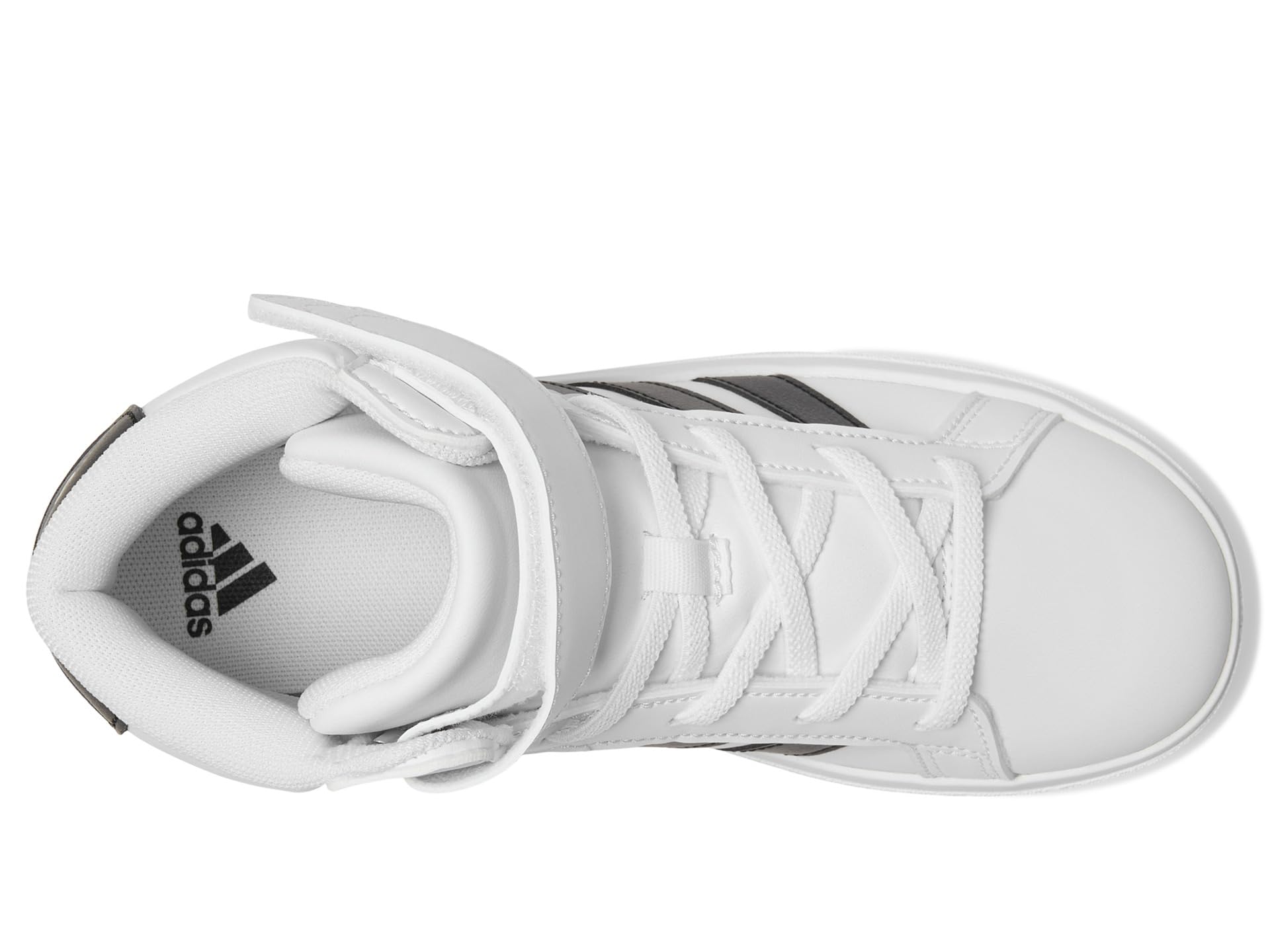 Кроссовки Adidas Kids Grand Court Mid Shoes, White/Black/White — фото 2