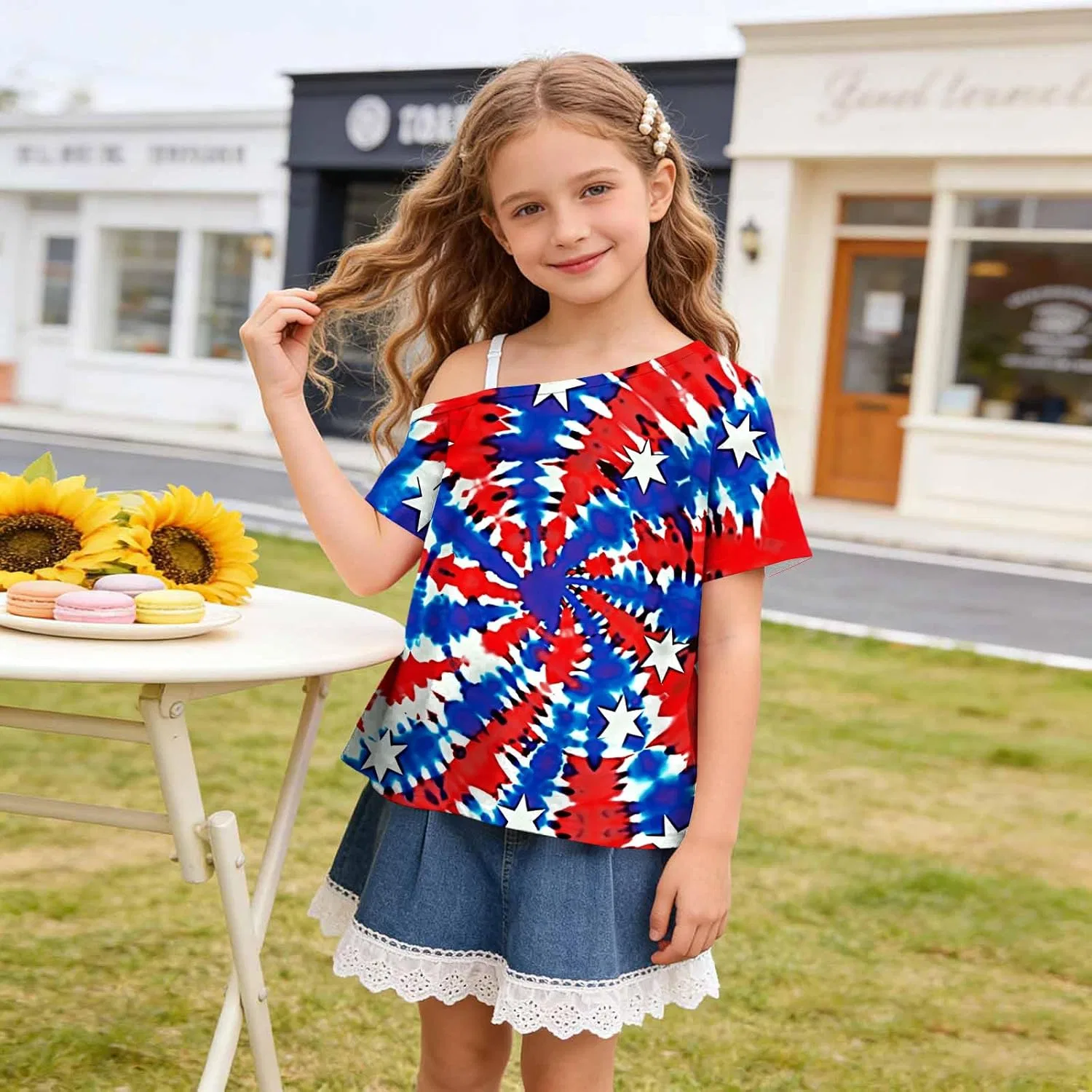 Футболка для девочек Patriotic Graphic Tees Zzalalana, мультиколор 35 — фото 3