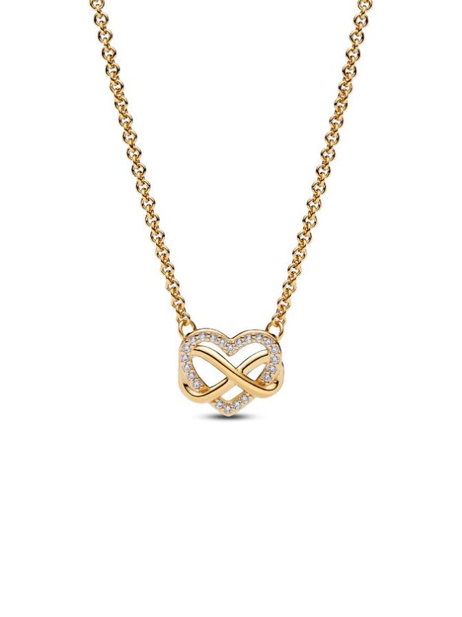 

Ожерелье Pandora Sparkling Infinity Heart Collier Necklace, золото
