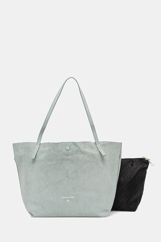 

Кожаная сумка-трансформер двусторонняя Patrizia Pepe, бирюзовый