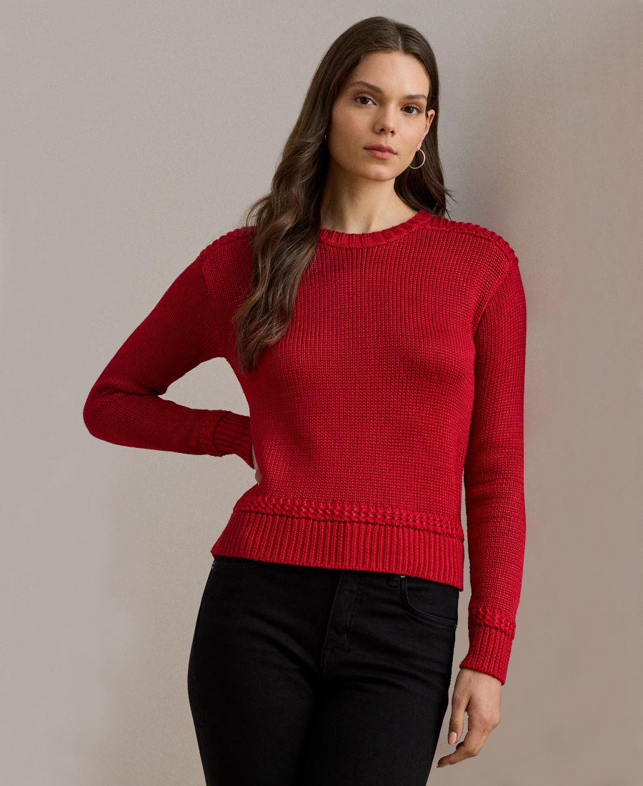 

Женский блестящий свитер с круглым вырезом, размеры P/XS-XXL Lauren Ralph Lauren, Ralph Red