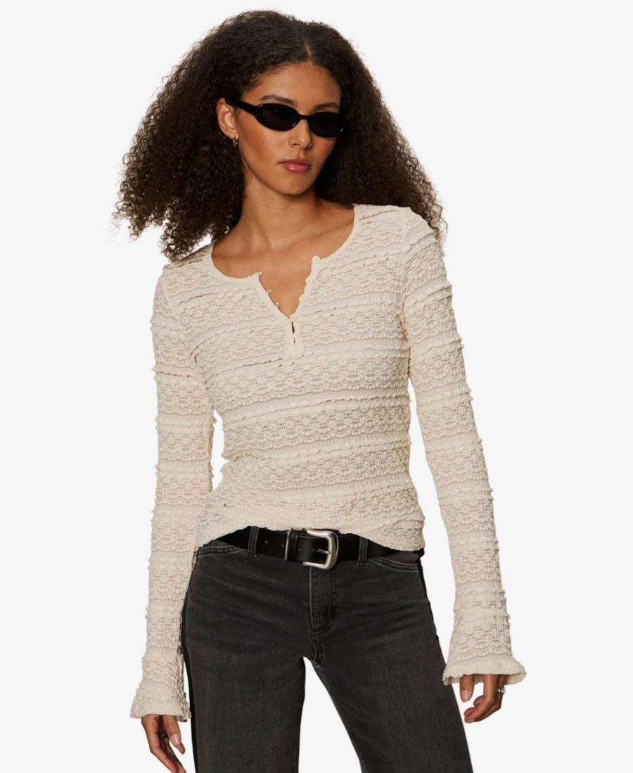 

Женский очаровательный кружевной топ на пуговицах спереди Sanctuary, Vintage Ivory