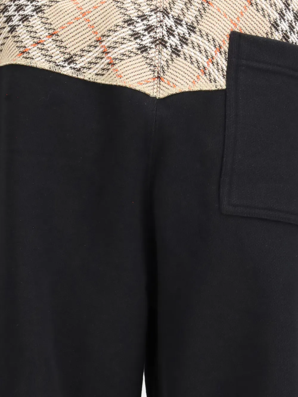 Спортивные брюки Burberry с панелью в клетку, черные — фото 3