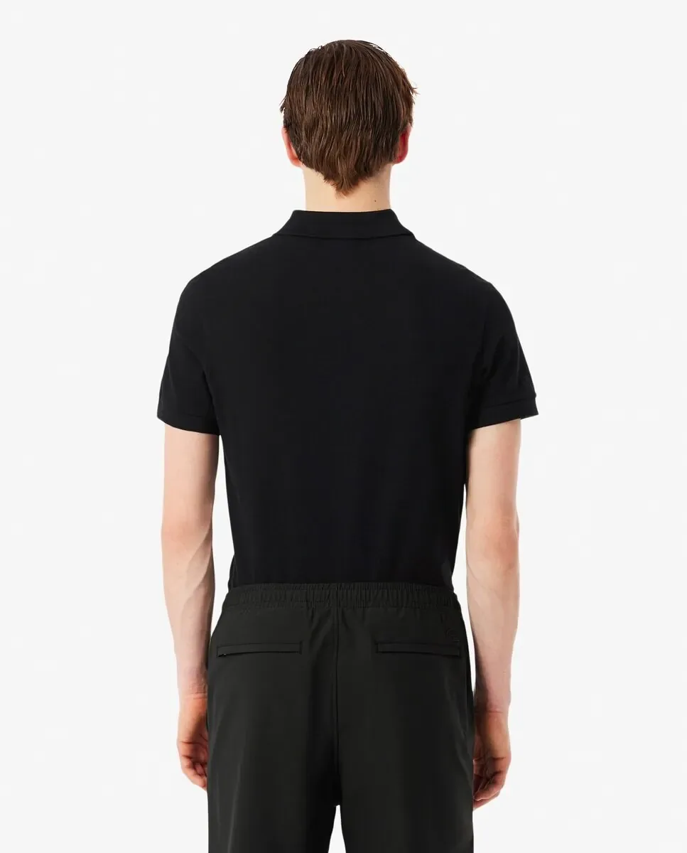 Lacoste Мужская полосатая футболка-поло с логотипом, прямой крой, черного цвета, с короткими рукавами — фото 2