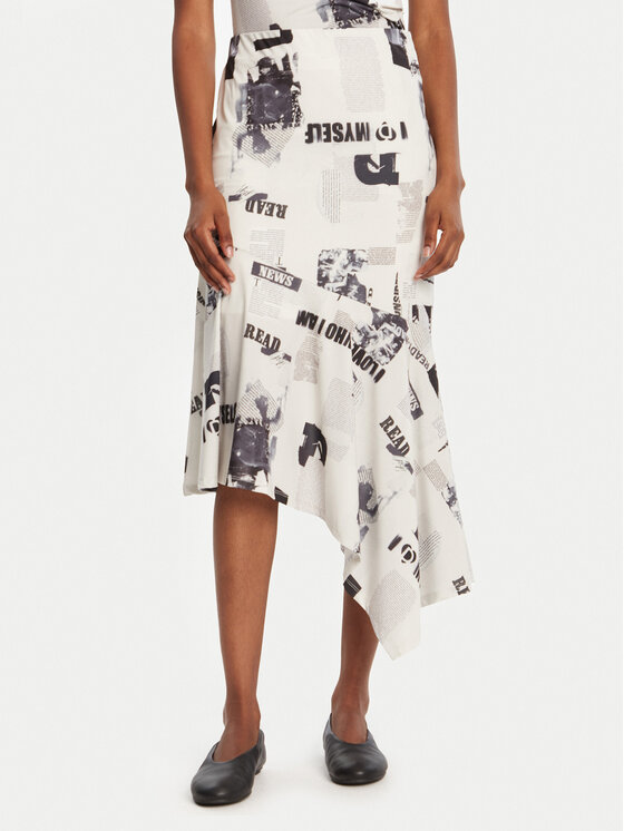 

Миди-юбка regular fit Breaking News 25WWFK07 Desigual, белый