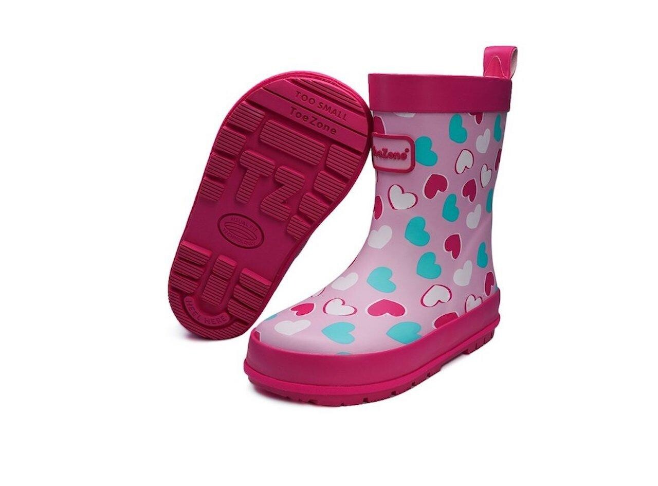 Розовые резиновые сапоги Belle Love Heart ToeZone, розовый — фото 2