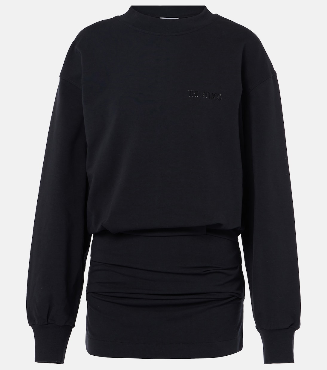 

Платье-свитшот из хлопкового флиса The Attico, черный