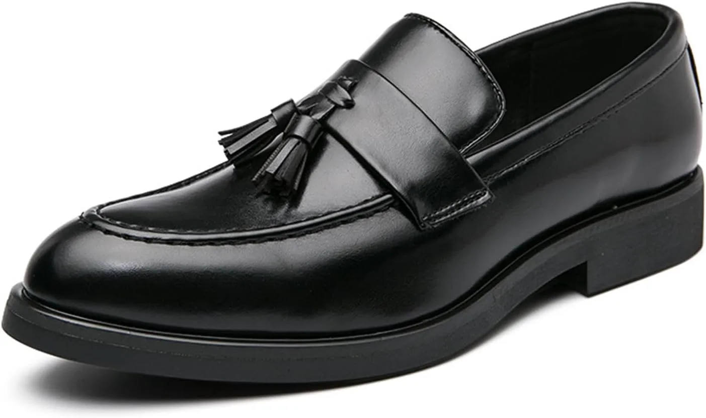 

Мужские кожаные лоферы с кисточками, слипоны, классические пенни-лоферы, смокинговые лоферы для делового и повседневного ношения, выпускного или вечеринки Didopery, черный
