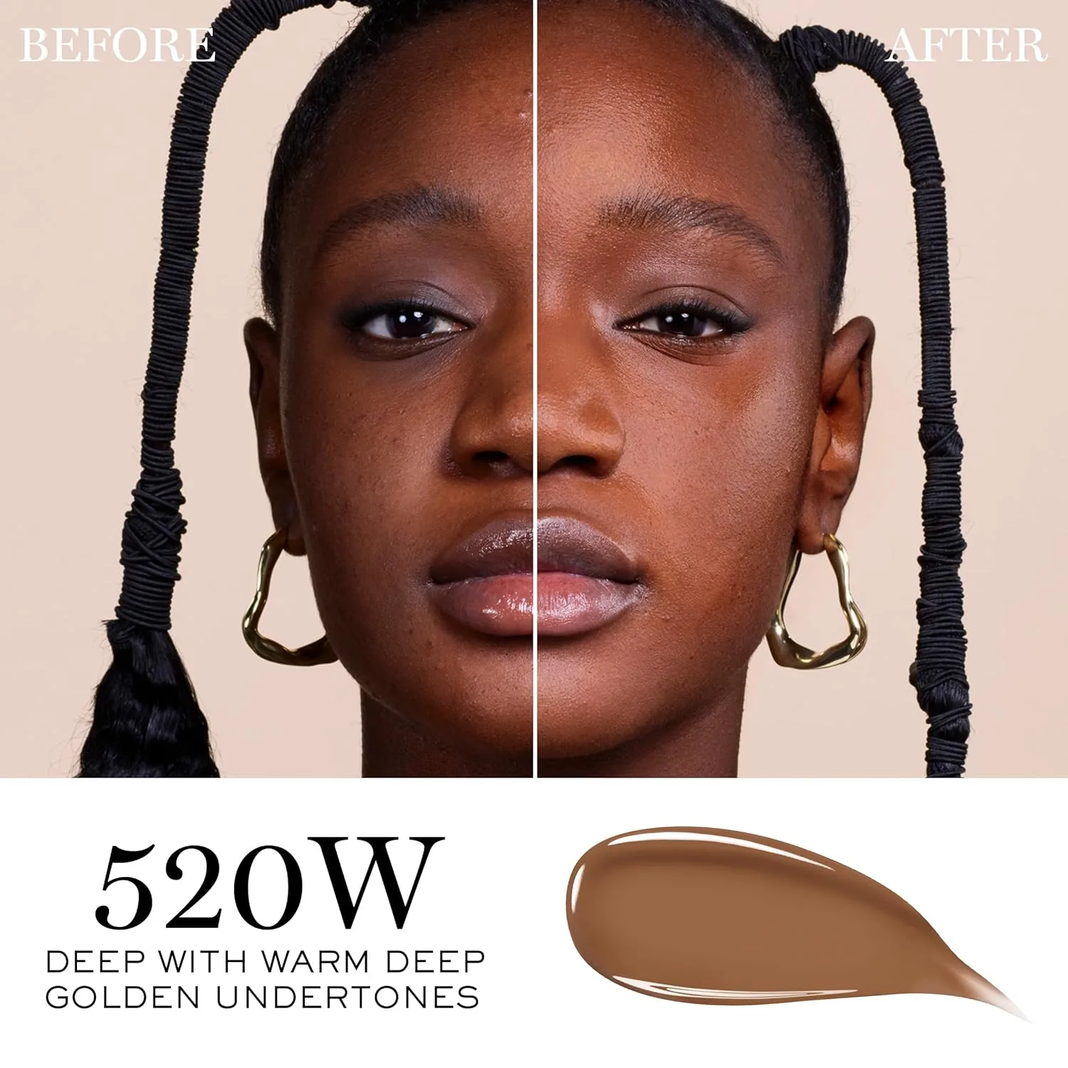 Тональный крем Lancôme Teint Idole Ultra Wear Care & Glow Longwear Foundation с SPF 27, увлажняющий, со средней степенью покрытия, которое можно наслаивать, и сияющим финишем., 520W: deep with warm deep golden undertones — фото 2