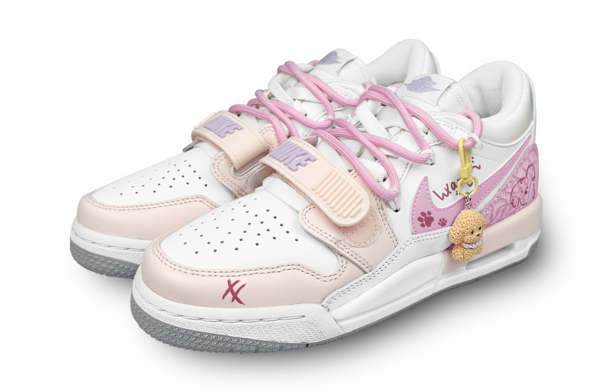 Jordan Legacy 312 Pink Purple Puppy Low top Kids' Skateboarding Shoes Teenagers — фото 4