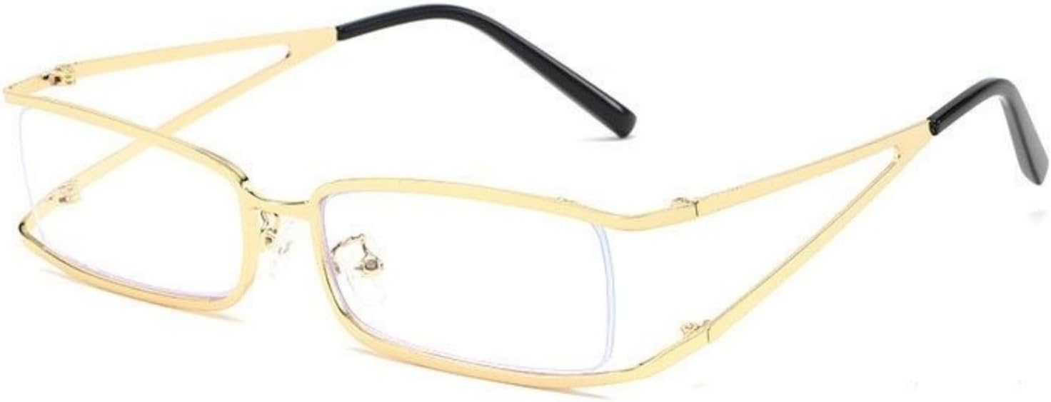 

Винтажные узкие маленькие солнцезащитные очки Willochra для женщин, роскошная металлическая оправа, прямоугольные очки с полой конструкцией, защита от ультрафиолета UV400, C6