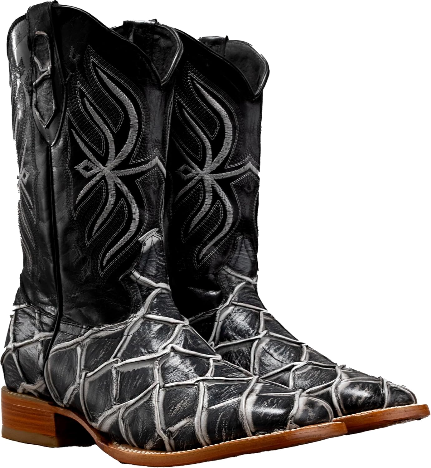 

Мужские ковбойские/родео сапоги Joe Boots 708 с экзотическим принтом из кожи пиараку, вышитым квадратным носком, кожаная подошва Joe Exclusive, Rustic