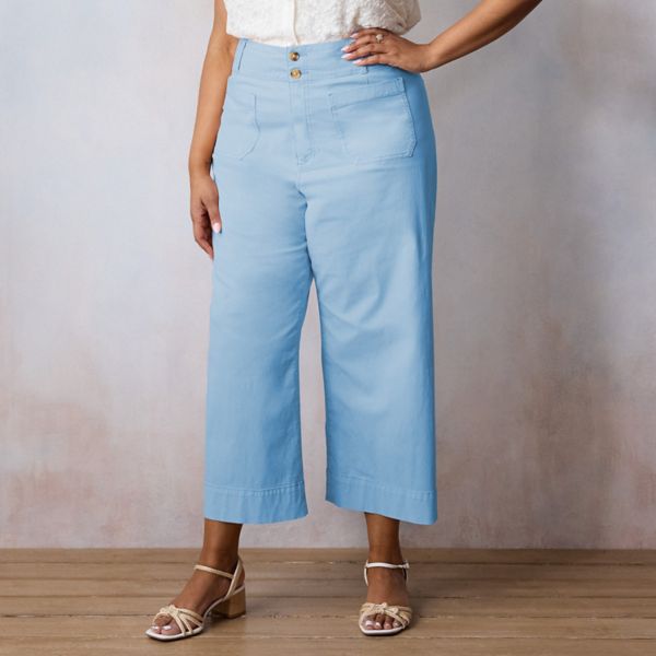 

Просторные брюки с завышенной талией и цветочным принтом Lc Lauren Conrad, цвет hepatica blue