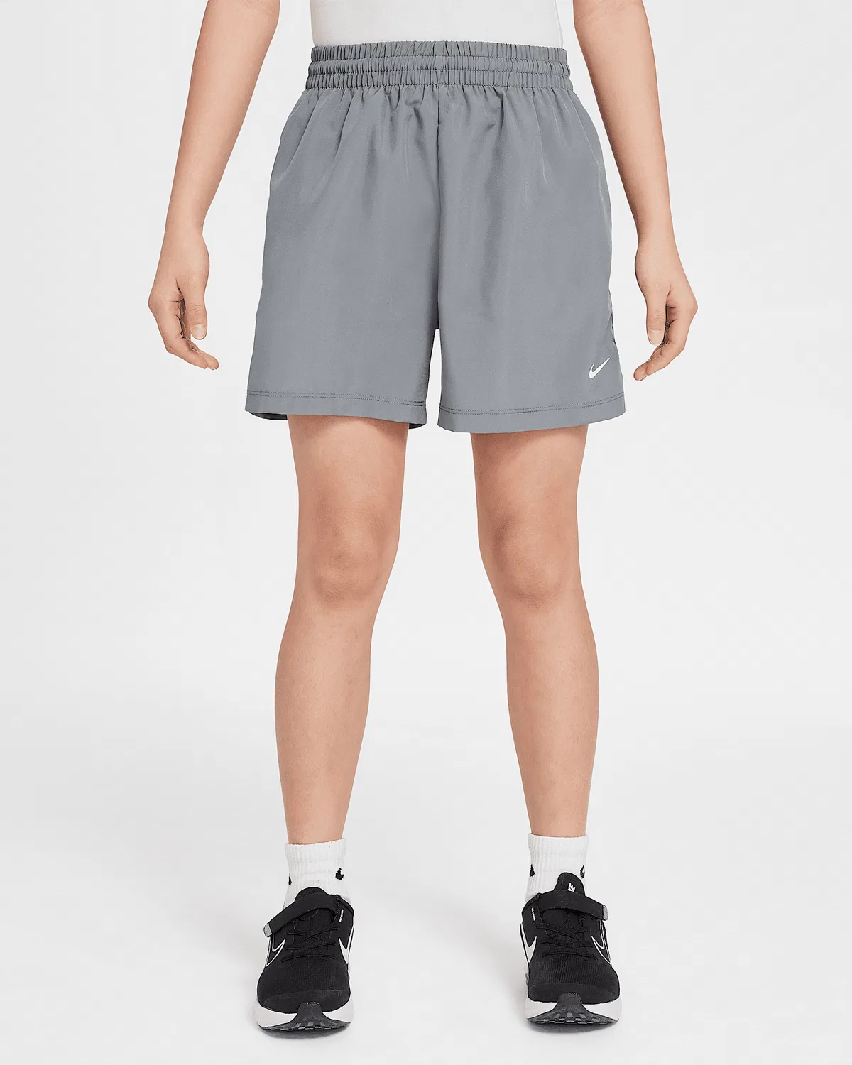Детские шорты Nike Dri-FIT 4" Woven Shorts Big Kids' Multi, Smoke Grey/White
