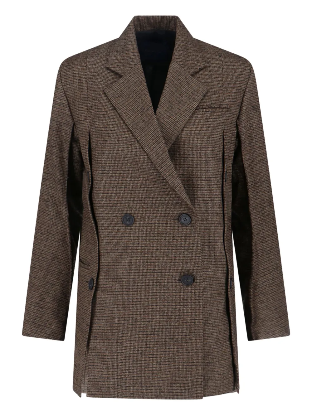 

Жакет в клетку Beatrice на двухрядной застежке Eudon Choi, коричневый