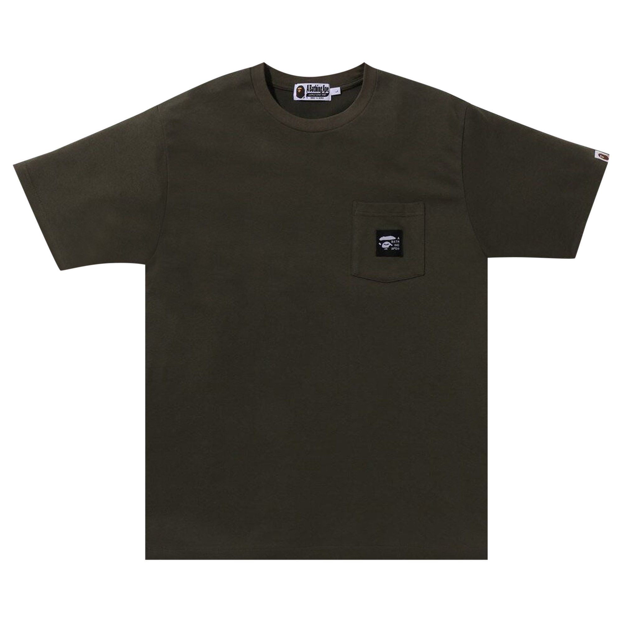 

BAPE Футболка с карманом и этикеткой Bathing Ape, цвет Olive Drab