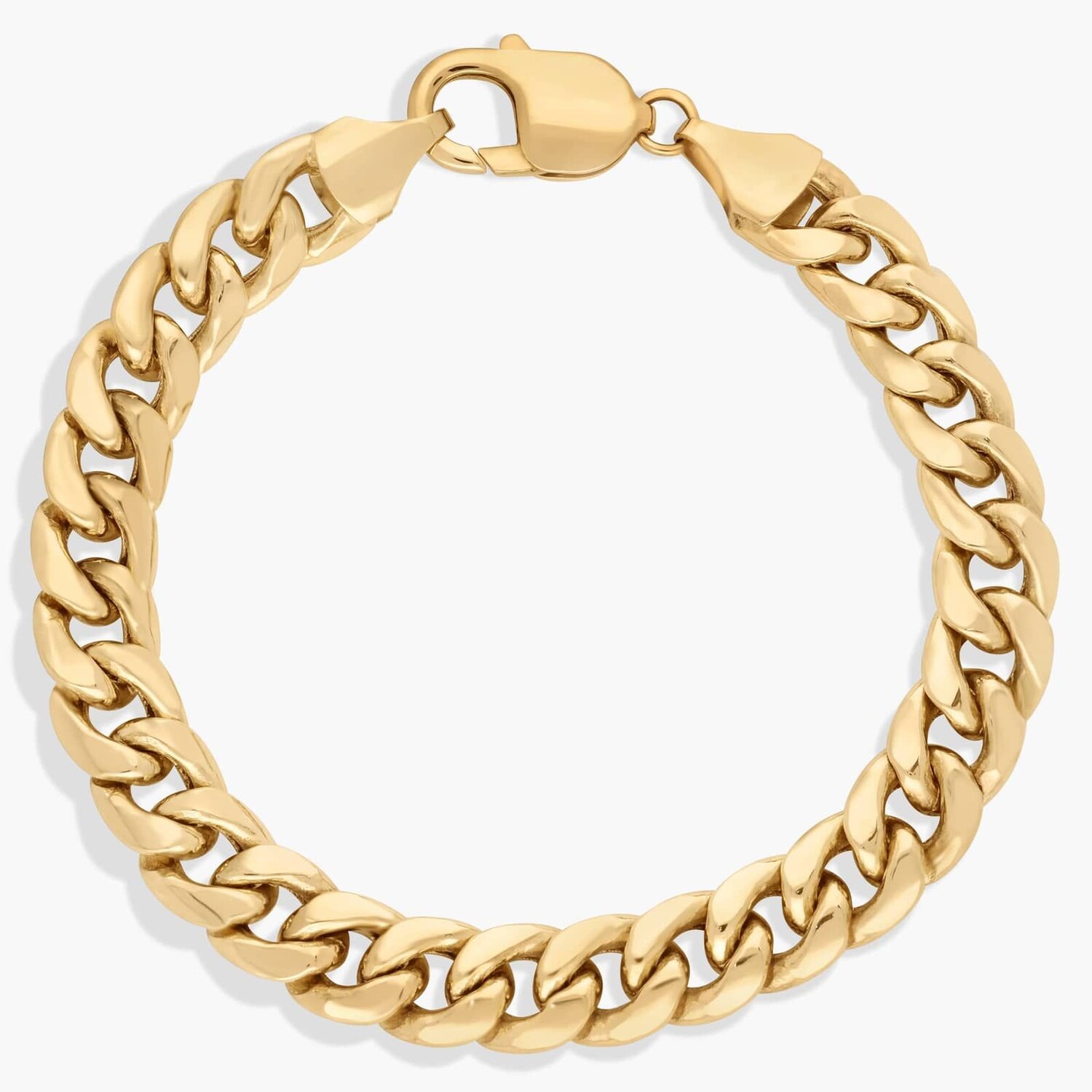 

Браслет Miami Cuban Link длиной 8 дюймов из желтого золота 14 карат (9,3 мм) Blue Nile