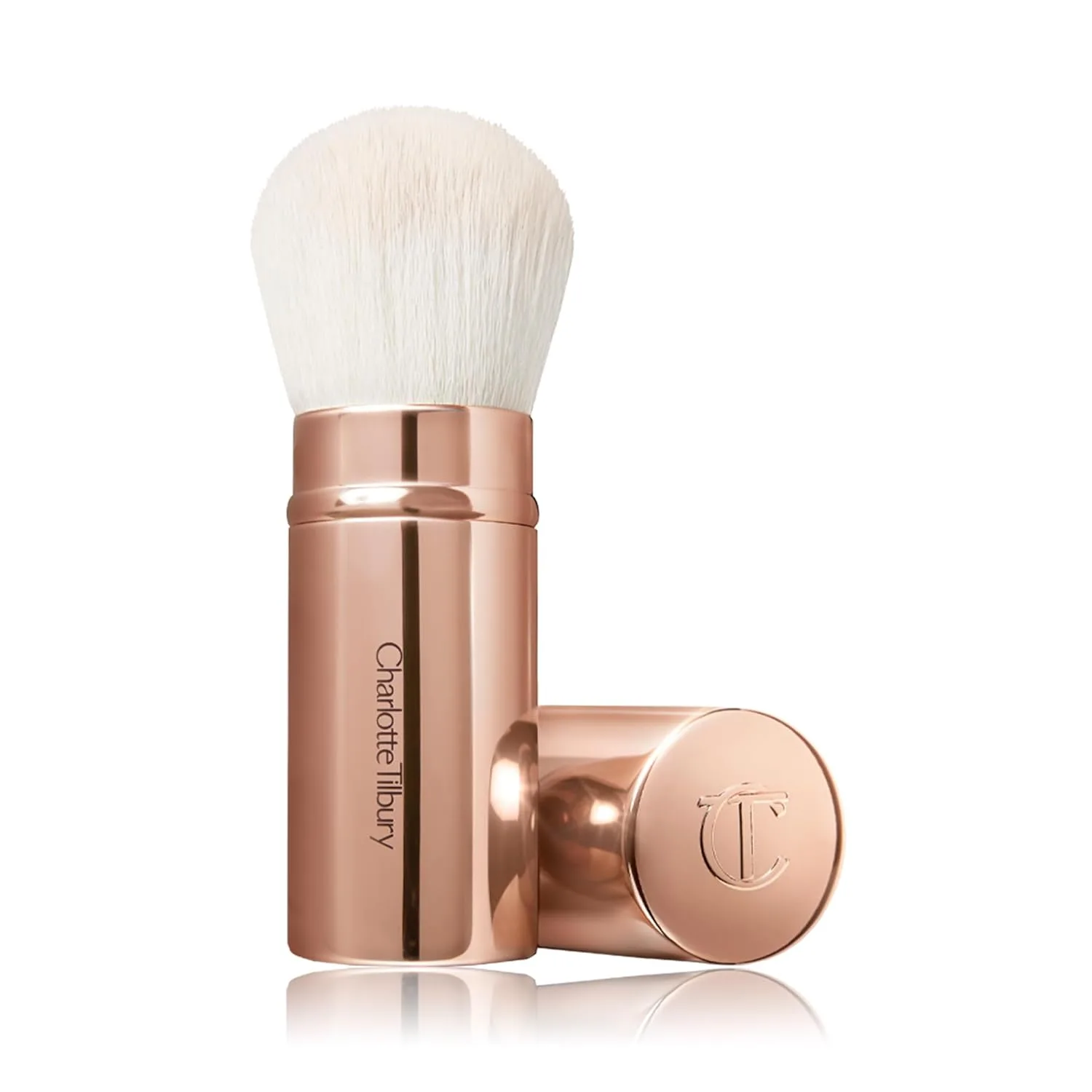 Кисть для бронзирования Charlotte Tilbury The Air-Brush - выдвижная кисть в стиле кабуки для безупречного, аэрографического, эффекта загара - разработана для аэрографического бронзирования., Rose Gold