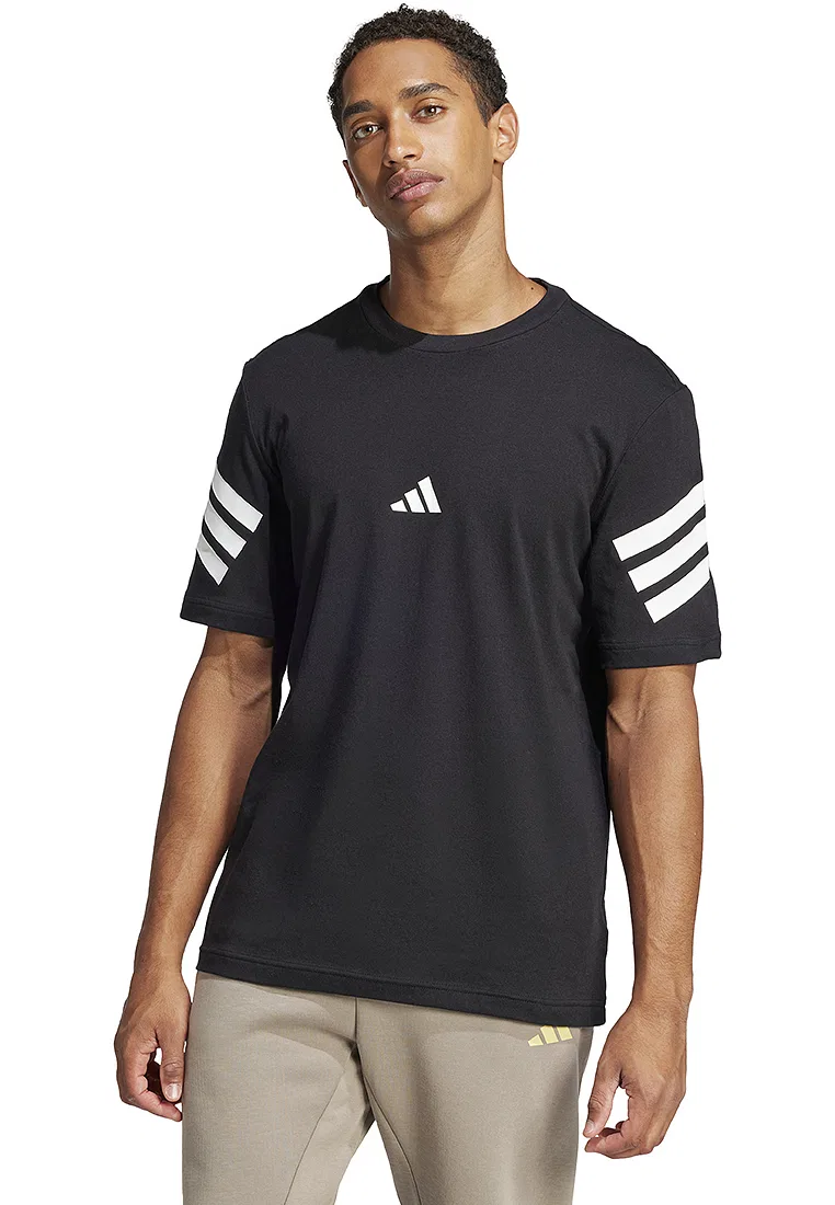 Футболка с коротким рукавом, 3 полоски, Future Icons, adidas, черный