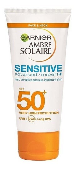 

Защитный крем для кожи лица и глаз SPF50+, 50 мл Garnier, Ambre Solaire Sensitive Advanced Face Protection