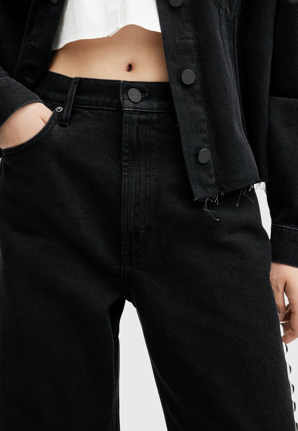 

Расклешенные джинсы STUD AllSaints, черный