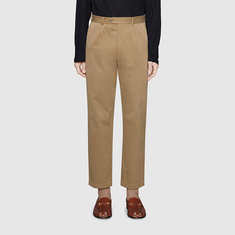 Брюки мужские Gucci High-waist Tailored, бежевый — фото 3