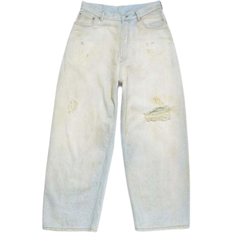 

Широкие джинсы с потертостями Acne Studios, светло-голубой