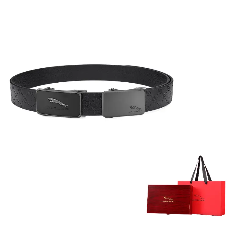 

JAGUAR Мужской кожаный ремень из коровьей кожи шириной 3,5 см, Black