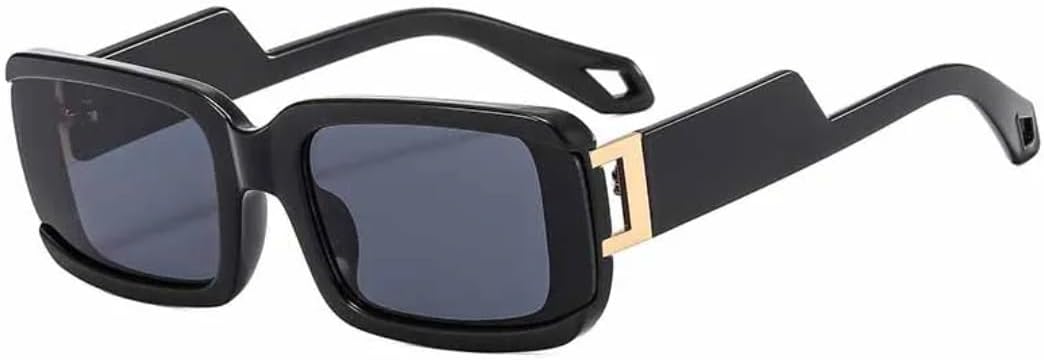 

Ретро-солнцезащитные очки в маленькой квадратной оправе для женщин и мужчин, модные, для активного отдыха и путешествий, с защитой от УФ-излучения UV400 TVTBBVV, Black Gray